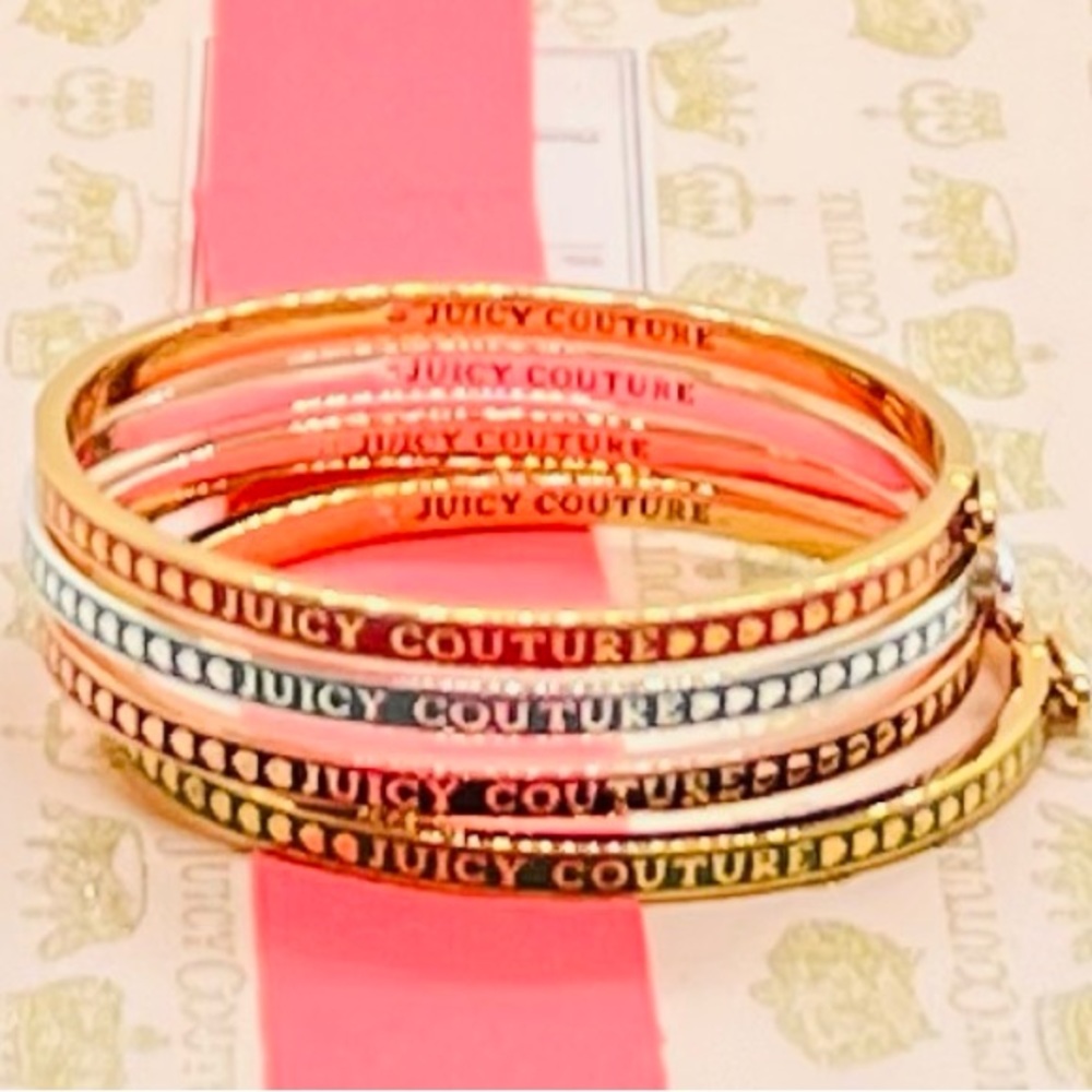 Brand new, Juicy Couture Color Enamel Bangles set 4, size 2.5”x2”